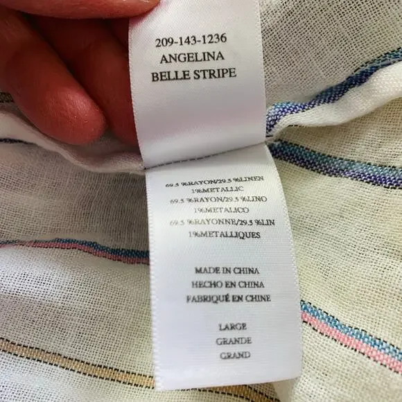 Rails Angelina Woven Dress in Ryland Stripe Size Large - Picture 8 of 9